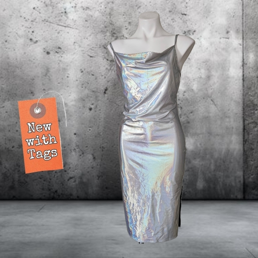 NWT/ Pinc Girls  Silver Iridescent 8Dress